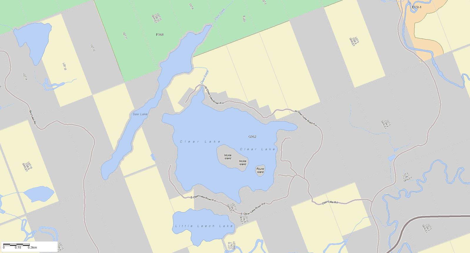 Crown Land Map of Clear Lake in Municipality of Bracebridge and the District of Muskoka